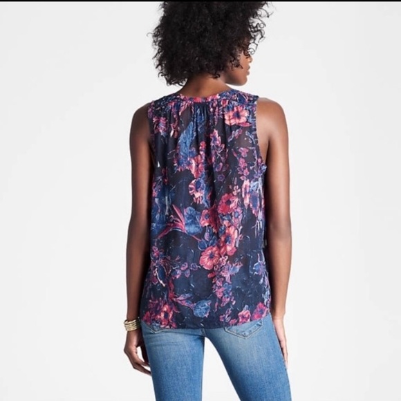 LUCKY BRAND SHEER SLEEVELESS BLOUSE - Large - Picture 5 of 5